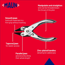 Load image into Gallery viewer, Maun - Snipe Nose, Smooth Jaws, Parallel Pliers, 125mm