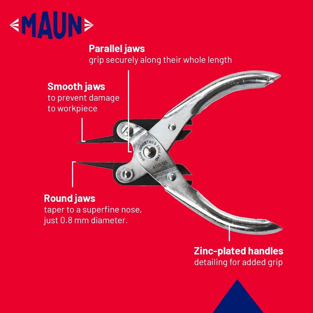 Maun - Round Nose, Smooth Jaws, Parallel pliers