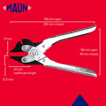 Load image into Gallery viewer, Maun- Flat Nose, Serrated Jaws w/ Side Cutter, Parallel Plier, 200mm