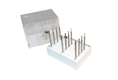 Panther Burs, Set of 12-Cylinder Square Cross-Cut#21